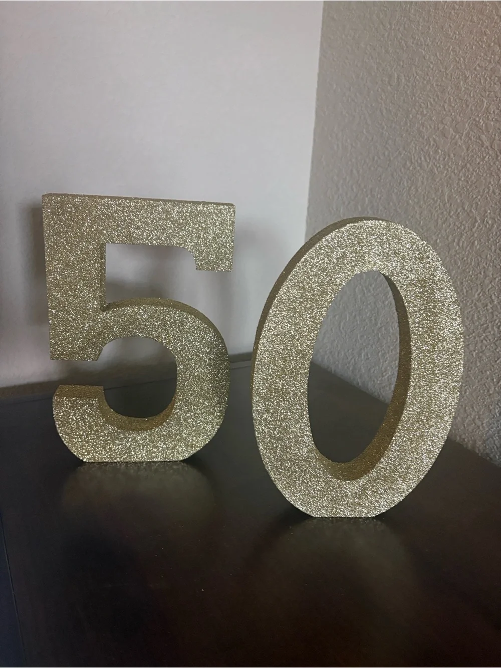 Gold Glitter Number '50' Party Cake Topper - Home Party Supplies